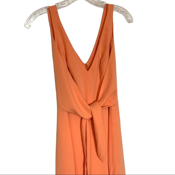 Amanda Uprichard tangerine Carter jumpsuit size medium wide leg cropped pants - Picture 5 of 8